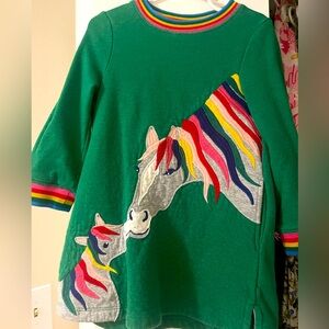 EUC Mini Boden Appliqué Horse Sweatshirt Dress